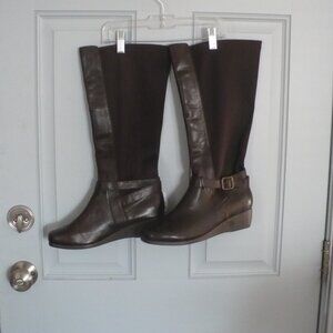 Ladies Brown Leather Boots 10 M